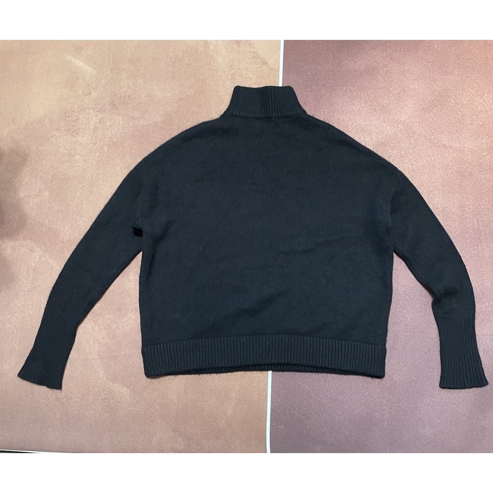 Le Kasha $900 Black 100% Organic Cashmere Black Turtleneck Sweater Size S/M - Picture 2 of 11
